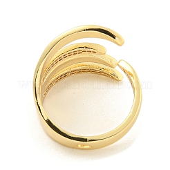 Brass Micro Pave Clear Cubic Zirconia Open Cuff Rings for Women&nbsp;RJEW-L121-005G