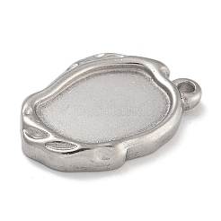 304 Stainless Steel Pendant Cabochons Settings&nbsp;STAS-D197-09P