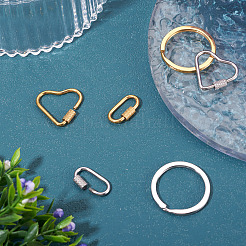 6Pcs 6 Styles 304 Stainless Steel Split Key Rings&nbsp;STAS-TA0003-46