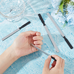 4Pcs 2 Colors Stainless Steel Double-sided Nail Art Manicure Buffer Files&nbsp;AJEW-UN0001-54