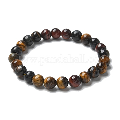 Natural Tiger Eye Bead Stretch Bracelets&nbsp;BJEW-K212-B-005-1