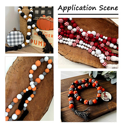 Wholesale 60Pcs Colors Natural Chinese Cherry Wood Beads