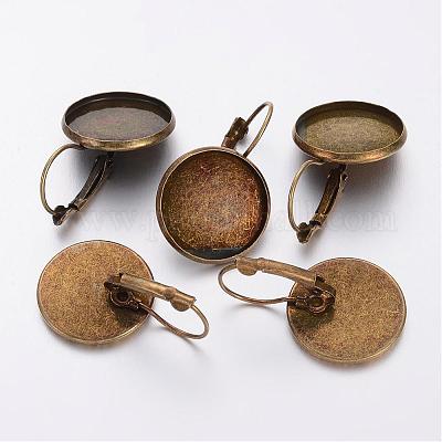 Brass Leverback Earring Settings&nbsp;KK-H024-AB-1