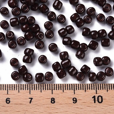 Baking Paint Glass Seed Beads&nbsp;SEED-US0003-4mm-K18-1