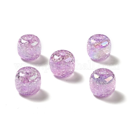 UV Plating Rainbow Iridescent Crackle Acrylic Beads&nbsp;PACR-M002-04E-1