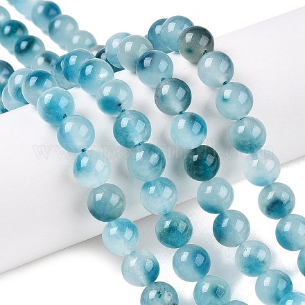 Dyed Natural White Jade Beads Strands G-T138-8mm-210-7-1