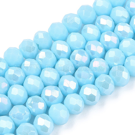 Electroplate Glass Beads Strands EGLA-A034-P2mm-B14-1