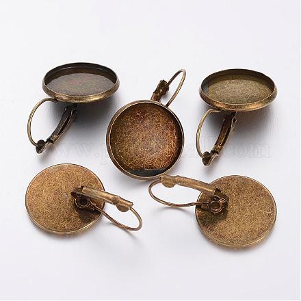 Brass Leverback Earring Settings&nbsp;KK-H024-AB-1