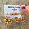 Alloy & Plastic Pearl Earring Sets, Golden, 7~35mm, 6pairs/set