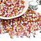 Two Tone Baking Paint Glass Seed Beads, Faceted Bicone, Old Rose, 4.5x4mm, Hole: 1mm, about 6428pcs/pound