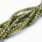 Natural Taiwan Jade Beads Strands, Natural Energy Stone Healing Power for Jewelry Making, Round, Olive Drab, 4mm, Hole: 0.8mm, about 86~95pcs/strand, 15~16 inch