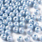Opaque Acrylic Beads, AB Color Plated, Round, Light Sky Blue, 6x5mm, Hole: 1.8mm, about 4400pcs/500g