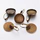 Brass Leverback Earring Settings&nbsp;KK-H024-AB-1