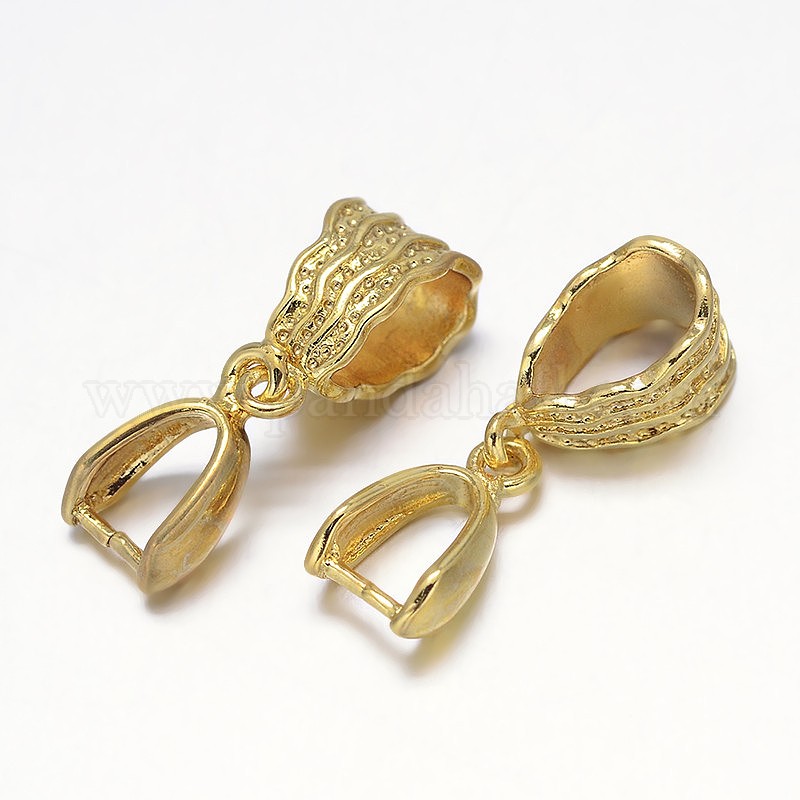 Wholesale Rack Plating Brass Pendant Pinch Bails - Pandahall.com