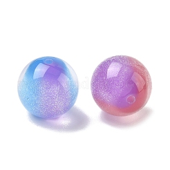 Luminous Two Tone Resin & Glitter Powder Beads&nbsp;RESI-F073-04