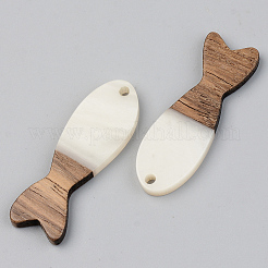 Opaque Resin & Walnut Wood Pendants&nbsp;LS-RESI-S389-054A-C04