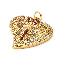 Rack Plating Brass Micro Pave Cubic Zirconia Pendants&nbsp;KK-K377-78G