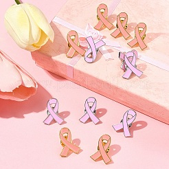 12Pcs 2 Styles Breast Cancer Awareness Pink Ribbon Enamel Pin&nbsp;JEWB-FS0001-08