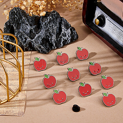10Pcs Apple Enamel Pins&nbsp;JEWB-FH0002-48