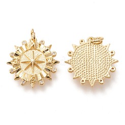 Brass Micro Pave Clear Cubic Zirconia Pendants&nbsp;ZIRC-I044-17G