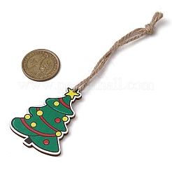 3Pcs 3 Styles Printed Wood Pendant Decoration&nbsp;HJEW-JM02183