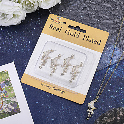 5Pcs Brass Micro Pave Clear Cubic Zirconia Pendants&nbsp;KK-BBC0028-73