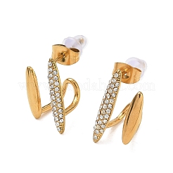 304 Stainless Steel Rhinestone Stud Earrings for Women&nbsp;SA-CBA0E8A-02G
