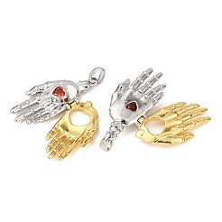 Brass Pave Cubic Zirconia Pendants&nbsp;LS-KK-G543-02G-01