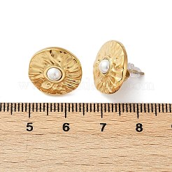 304 Stainless Steel Shell Pearl Stud Earrings&nbsp;EJEW-G423-09G-01