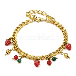 304 Stainless Steel Enamel Charm Bracelets&nbsp;BJEW-C113-03G