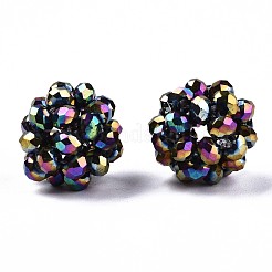 Electroplate Glass Round Woven Beads&nbsp;X-GLAA-T024-01B