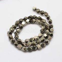 Natural Pyrite Beads Strands&nbsp;G-F197-02-7x7mm