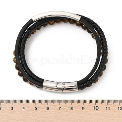 Braided Leather Multi-strand Bracelets for Men&nbsp;BJEW-Z081-16P
