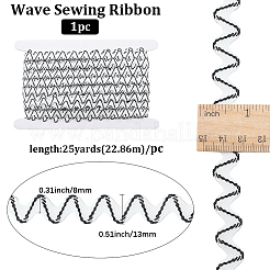 24.5~25 yards Two Tone Polyester Wave Lace Trim Ribbon&nbsp;OCOR-GF0004-35C