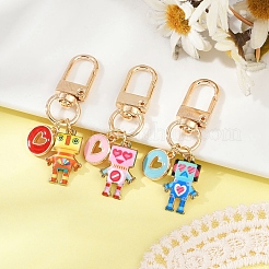Robot Alloy Enamel Pendant Decoration&nbsp;HJEW-YW00068