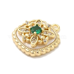 Brass Micro Pave Clear Cubic Zirconia Charms&nbsp;KK-Z073-26G