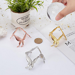 3Pcs 3 Colors Butterfly Crystal Ball Display Stand Alloy Metal Base&nbsp;ODIS-BC0001-11