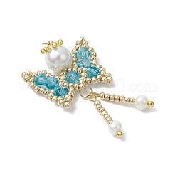 Glass Seed Beaded Butterfly Pendants&nbsp;PALLOY-MZ00649-05