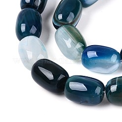 Dyed Natural Banded Agate Beads Strands&nbsp;G-T144-44D