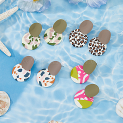 4 Pairs 4 Style Polymer Clay Dangle Stud Earrings with 316 Surgical Stainless Steel Pins&nbsp;EJEW-FI0002-44