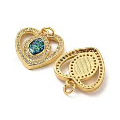 Valentine's Day Brass Micro Pave Cubic Zirconia with Synthetic Opal Pendants&nbsp;KK-D096-02F-G