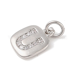 Rack Plating Brass Micro Pave CLear Cubic Zirconia Charms&nbsp;KK-E110-14P-U
