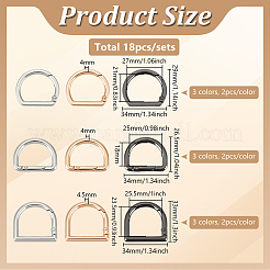 18Pcs 9 Styles Alloy D Rings&nbsp;FIND-BC0014-19