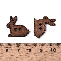 2-Hole Rabbit Wood Buttons&nbsp;BUTT-Q046-03B