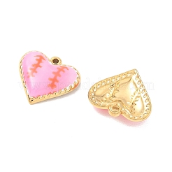 Baseball Pattern 304 Stainless Steel Enamel Pendants&nbsp;STAS-Q119-09G-02