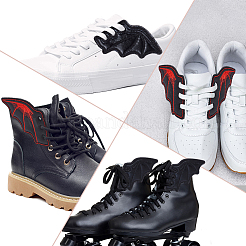 2 Pairs 2 Styles Halloween Imitation Leather Shoe Buckle for DIY Shoe Accessory&nbsp;AJEW-GF0011-82C