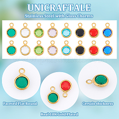8 Color 304 Stainless Steel with Glass Charms&nbsp;STAS-UN0048-44A