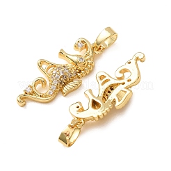 Brass Micro Pave Clear Cubic Zirconia Pendants&nbsp;CU-CBAAA19-01G