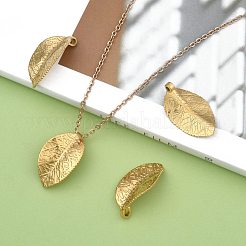 304 Stainless Steel Leaf Pendants&nbsp;STAS-S040-07G