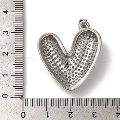 Rack Plating Brass Micro Pave Clear Cubic Zirconia Pendants&nbsp;KK-K345-11P
